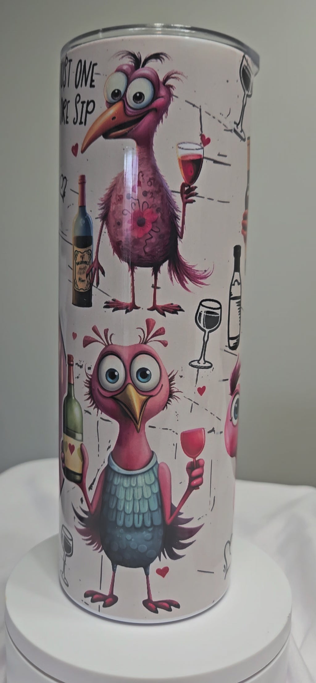 Wine O'Clock Birds 20oz Tumbler — Handmade One of a Kind