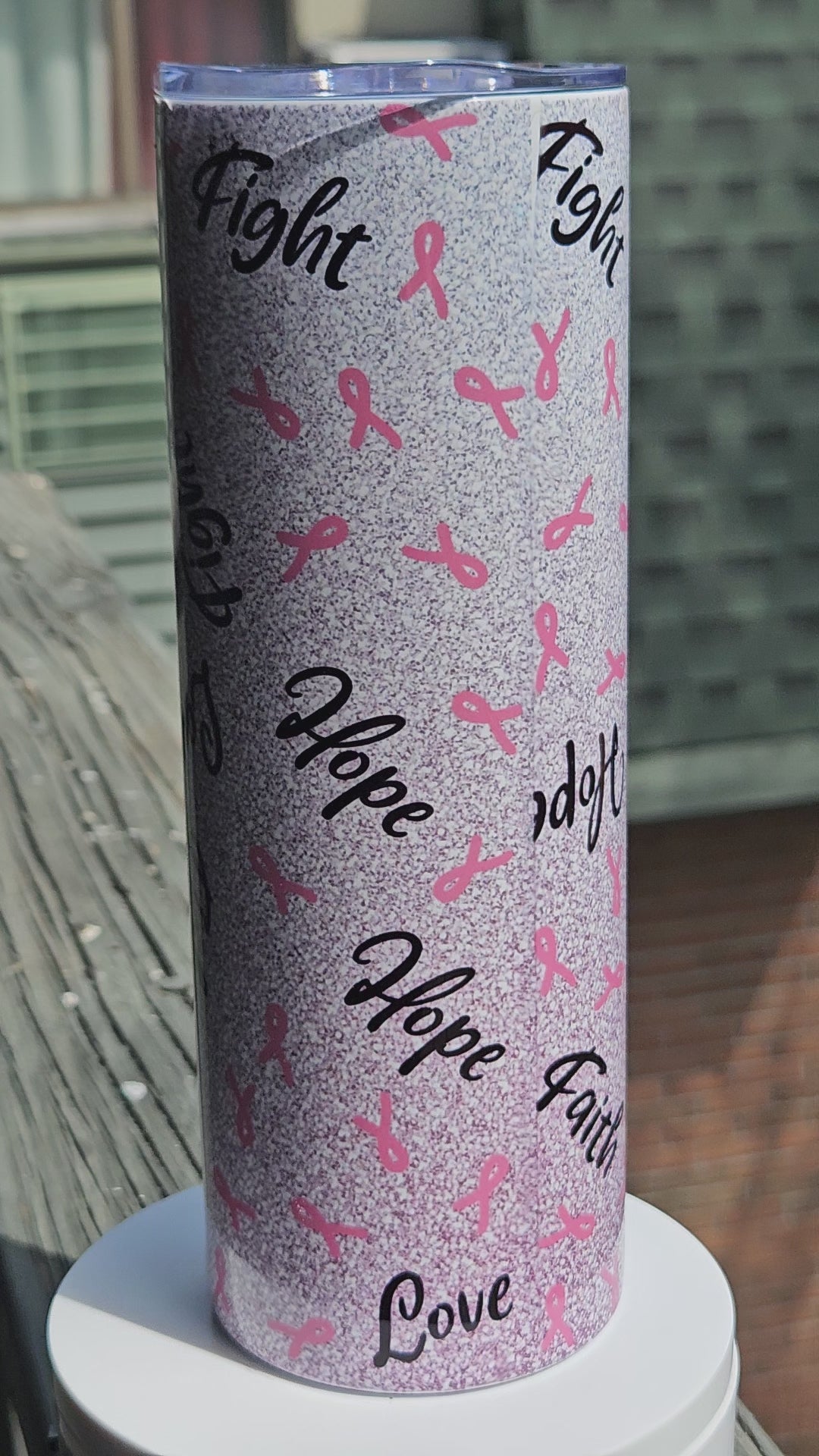 Breast Cancer Awareness 20oz Tumbler — Handmade One of a Kind