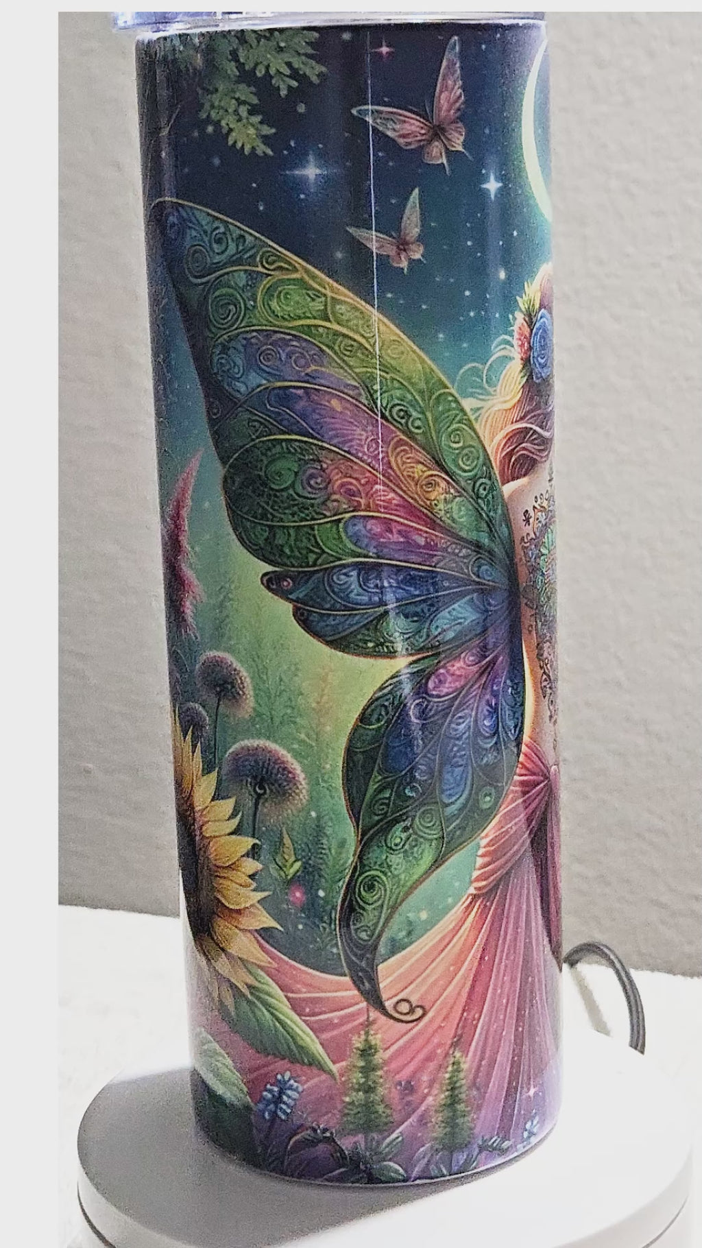 Moonlit Fairy Wings 20oz Tumbler — Handmade One of a Kind
