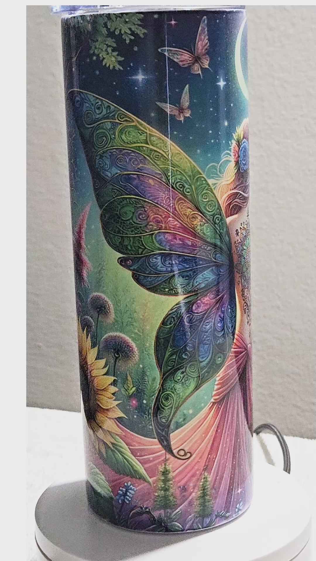 Moonlit Fairy Wings 20oz Tumbler — Handmade One of a Kind