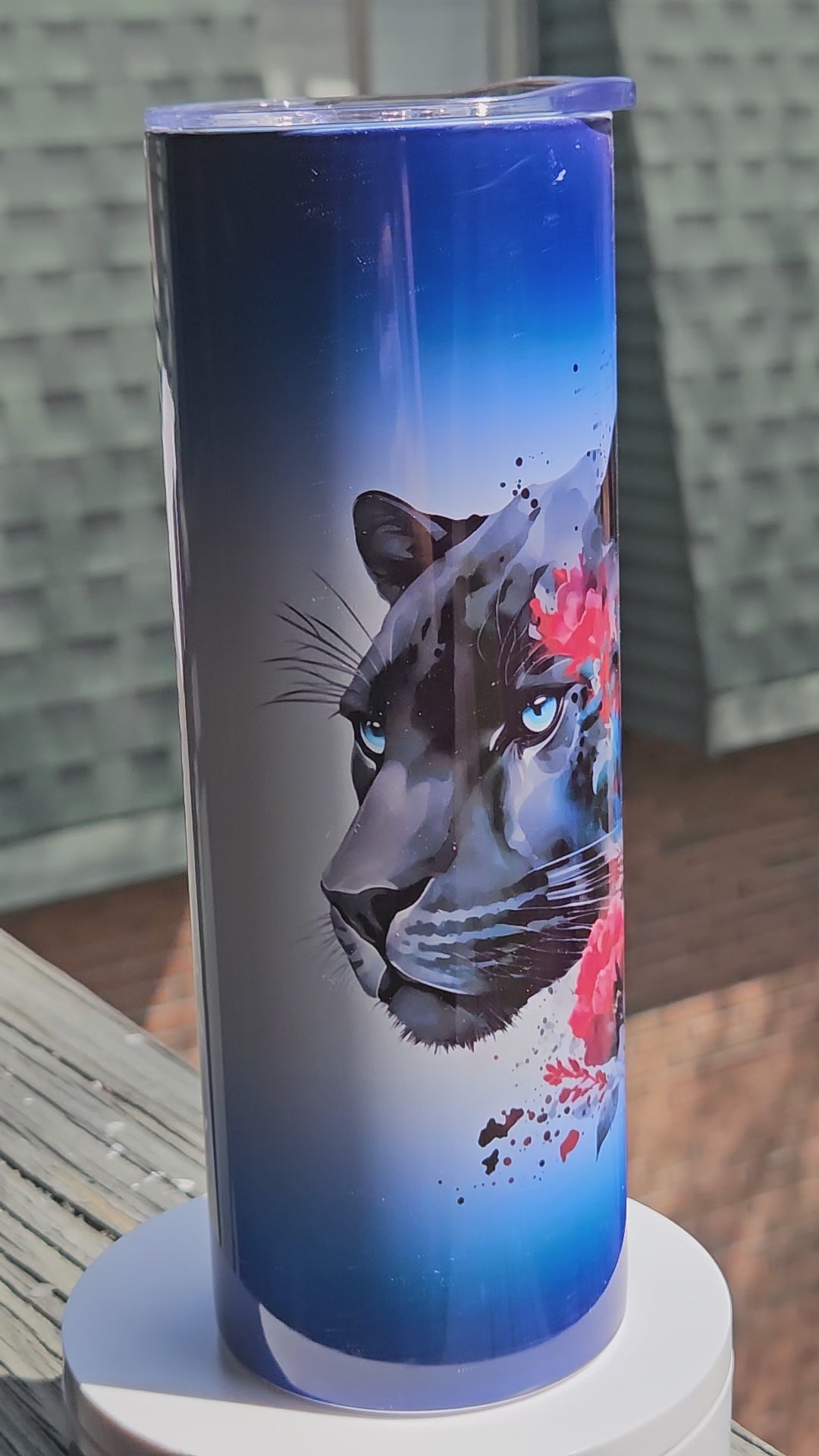 Black Panther Roses 20oz Tumbler — Handmade One of a Kind