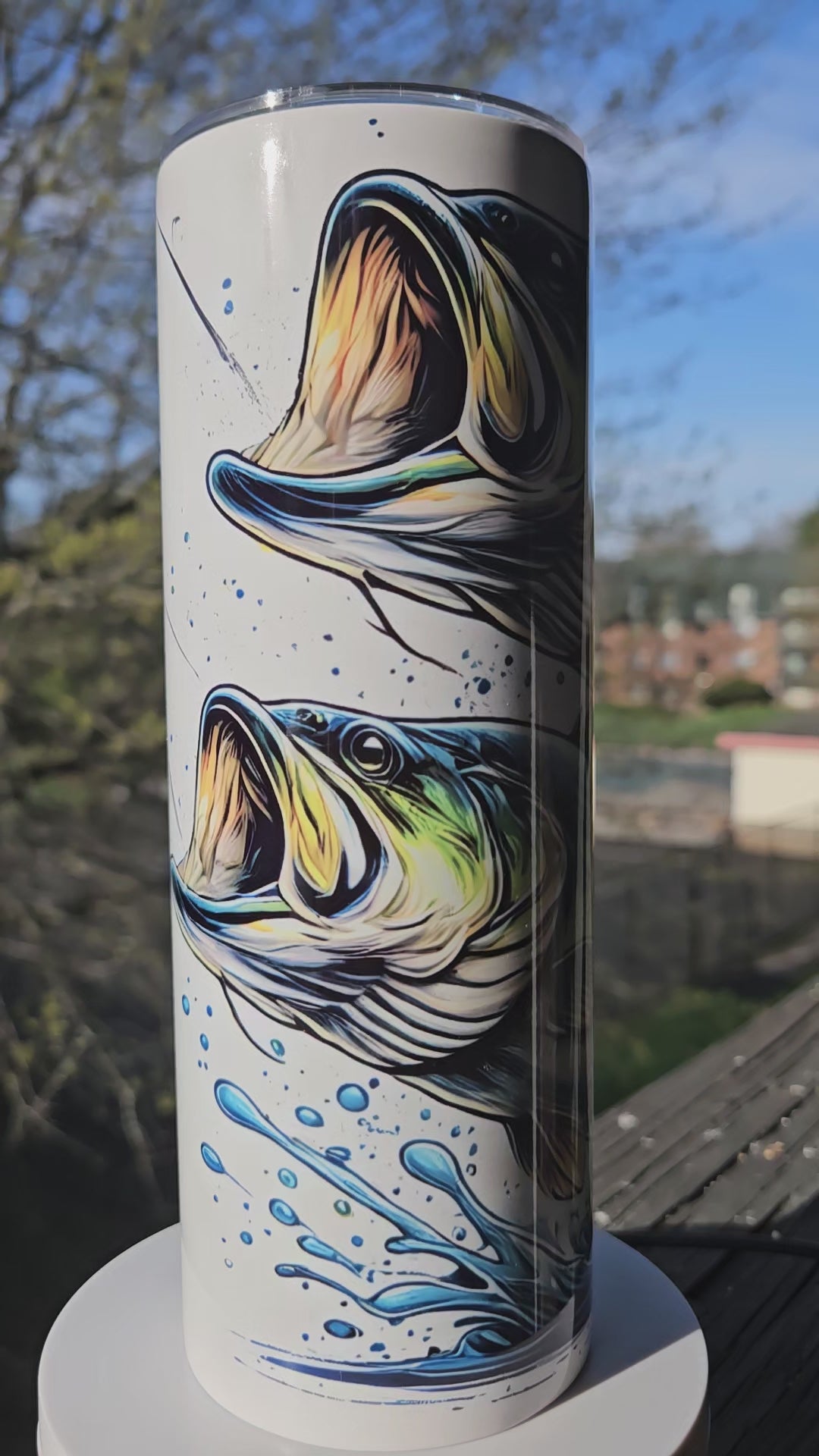 Bass Fisherman 20oz Tumbler — Handmade Father's Day Gift for Fishermen