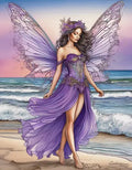 Coastal Fairy in Violet — AI Art Print
