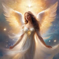 Guardian Angel in Golden Light — AI Art Print