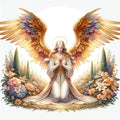 Garden Angel in Prayer — Celestial Art Print