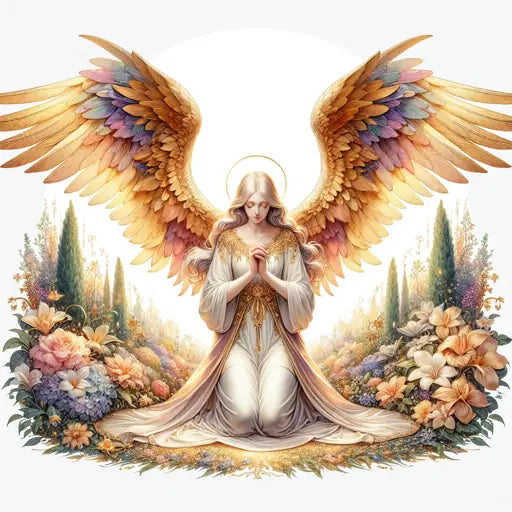 Garden Angel in Prayer — Celestial Art Print