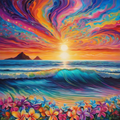 Vivid Coastal Sunset Print